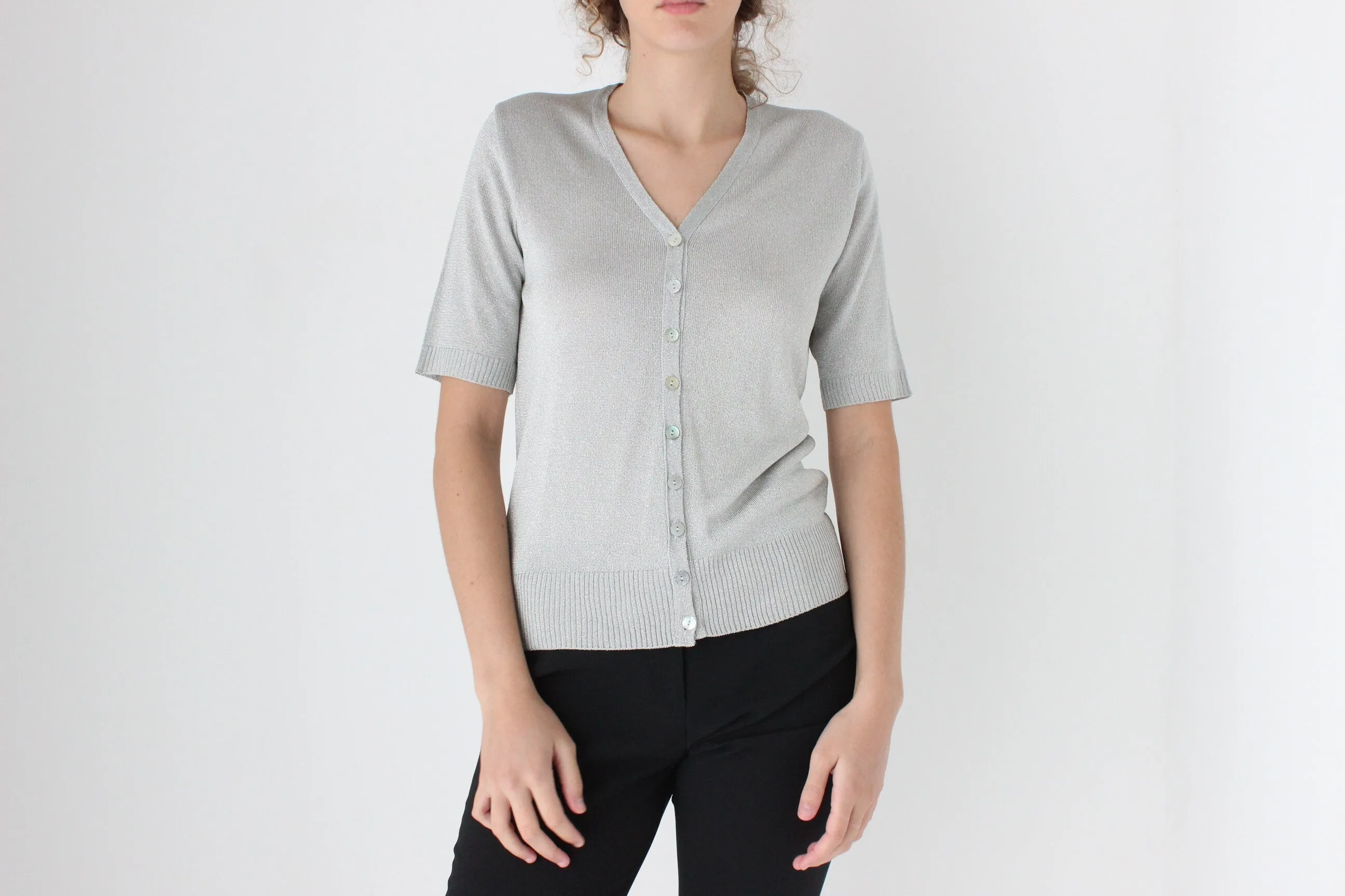 90s Italian Made Lurex Knit Top by Bariba