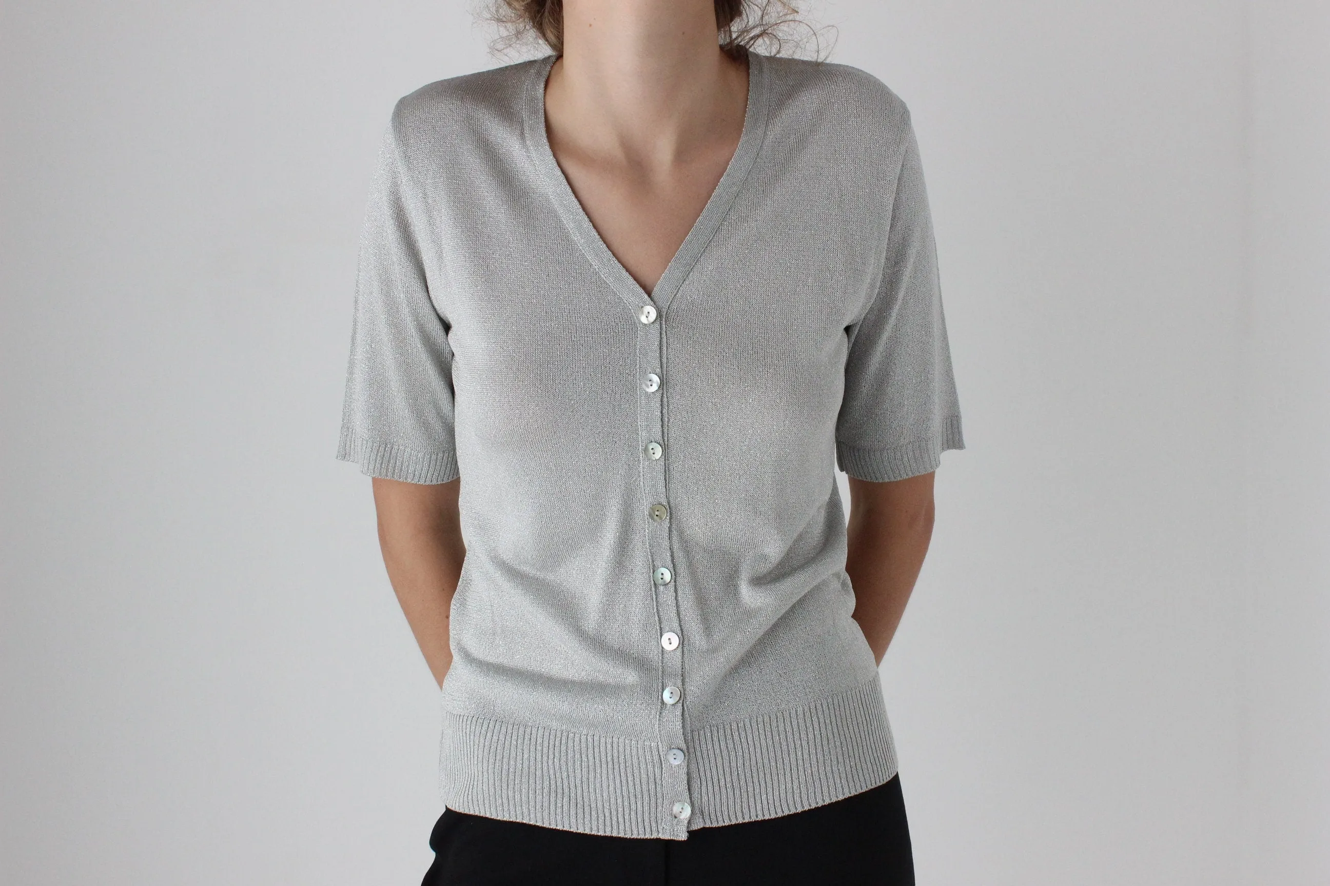 90s Italian Made Lurex Knit Top by Bariba