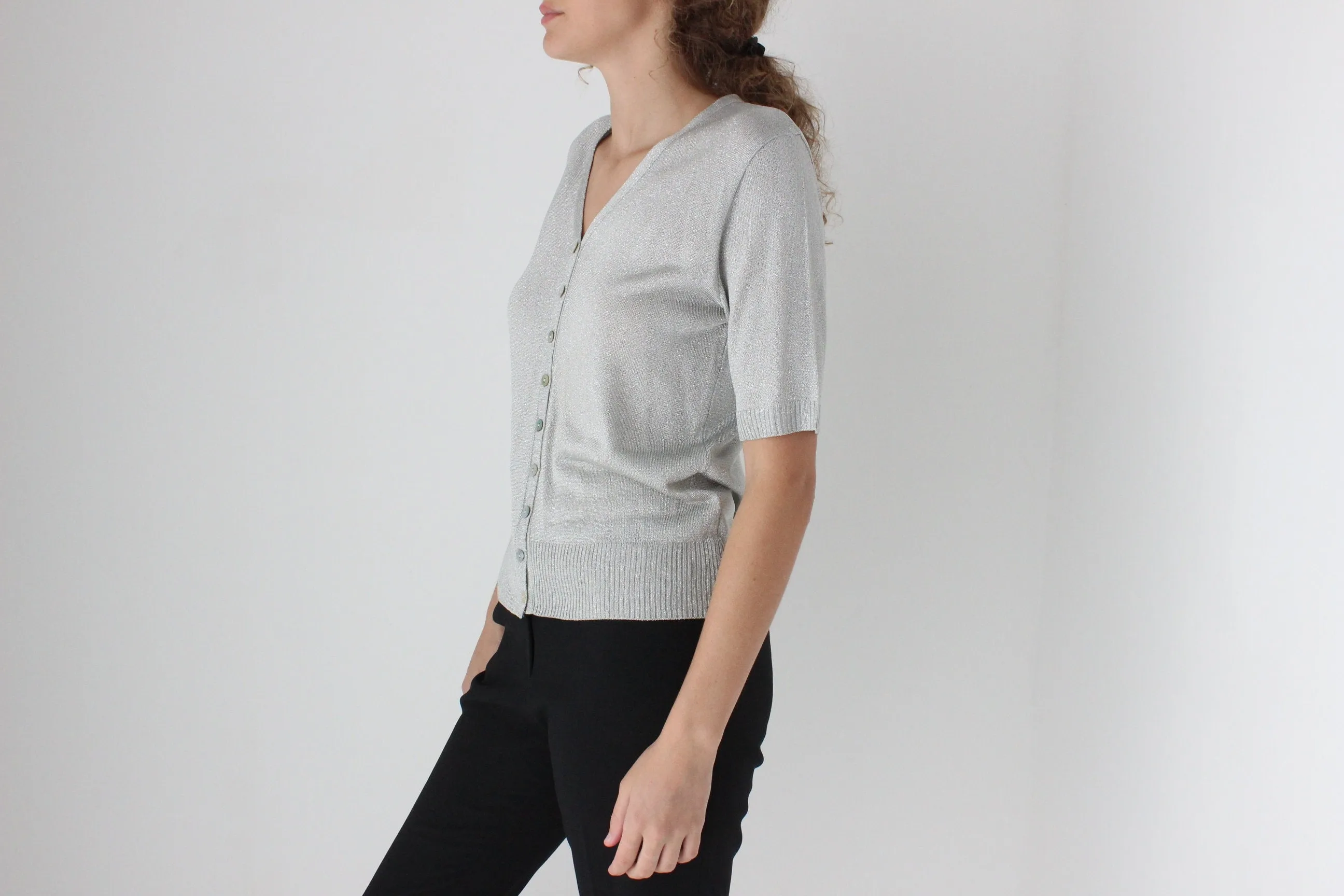 90s Italian Made Lurex Knit Top by Bariba