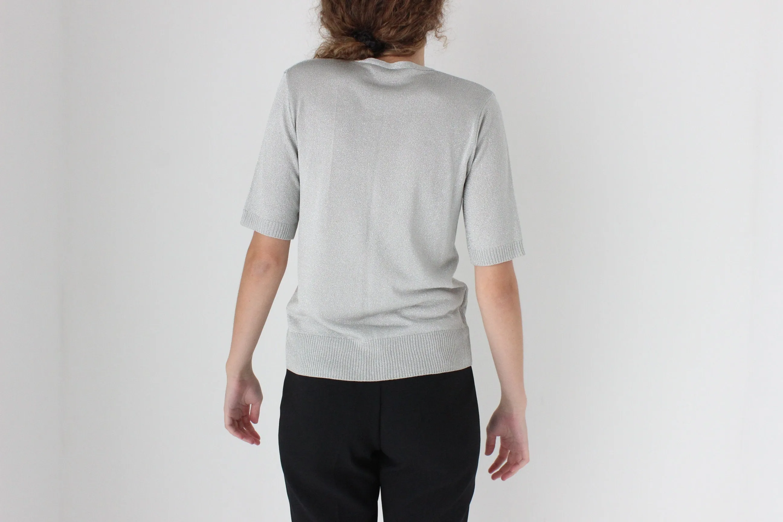 90s Italian Made Lurex Knit Top by Bariba