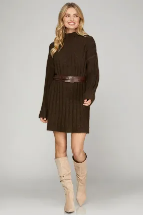 Adrianna Mock Neck Sweater Dress