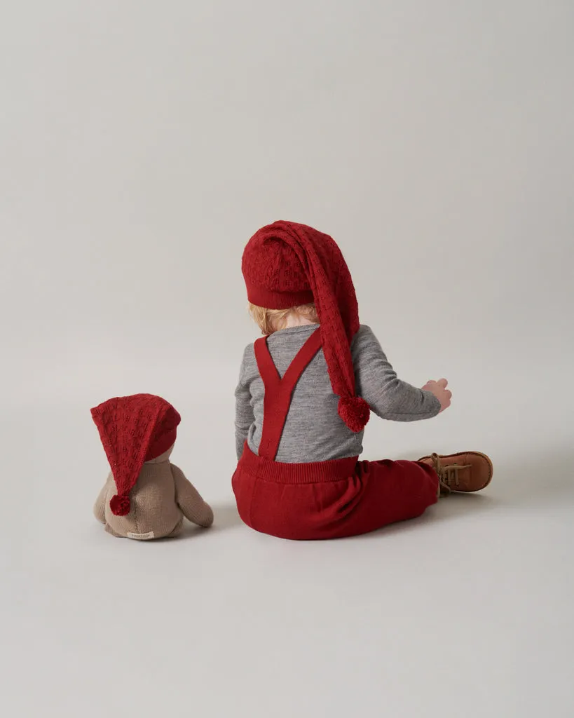 Alfen Teddy, Christmas hat - Hibiscus Red
