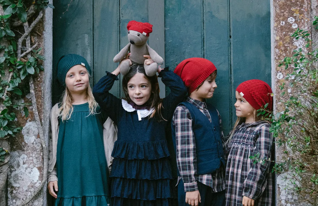 Alfen Teddy, Christmas hat - Hibiscus Red