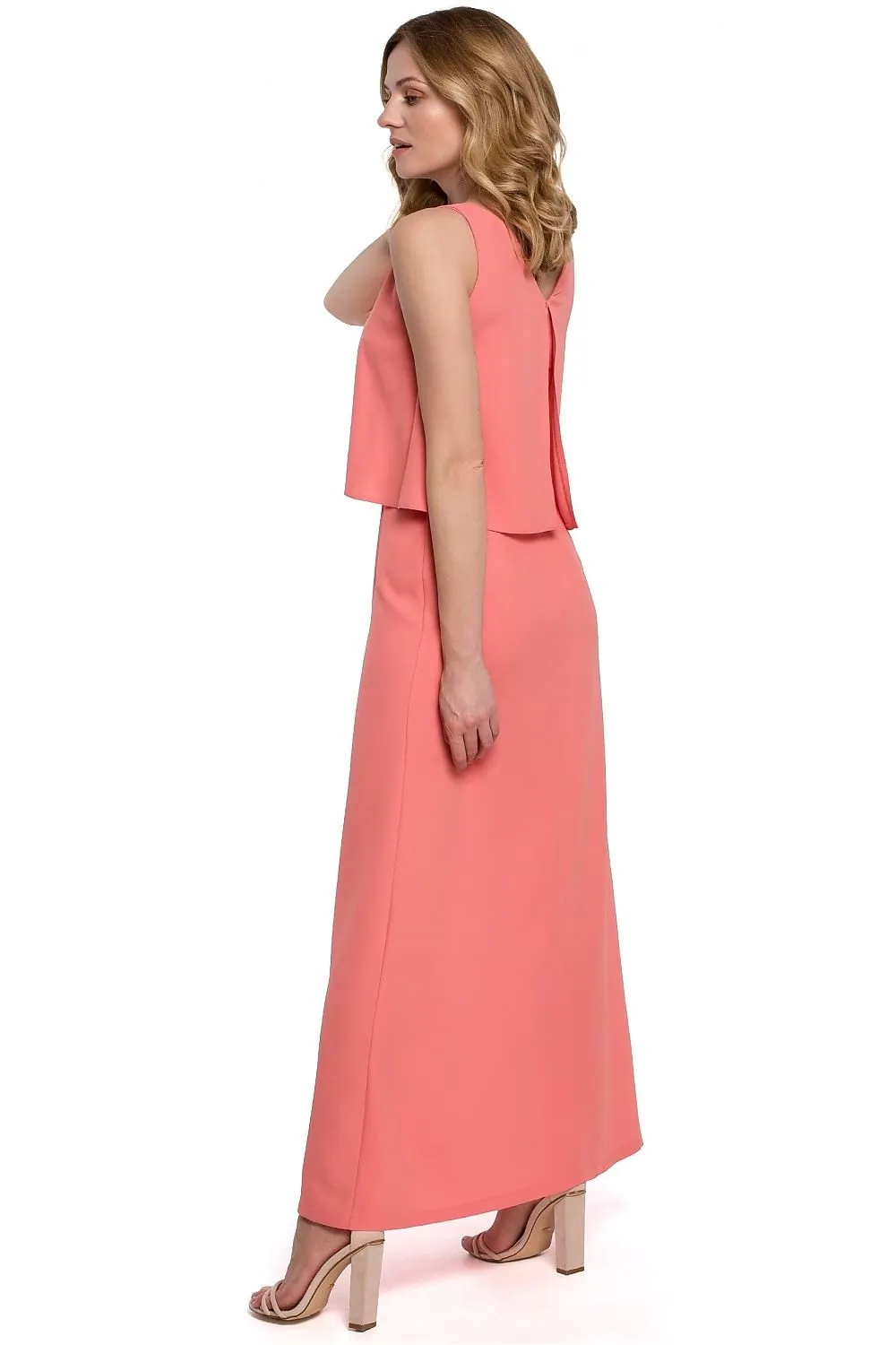 Beautifully cut long high slit cocktail dress