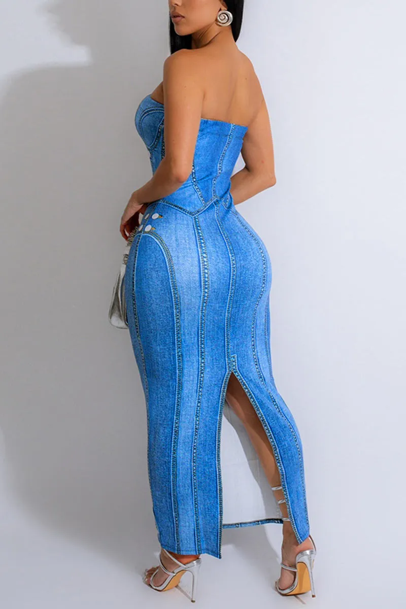 BK0723 Strapless Long Dress