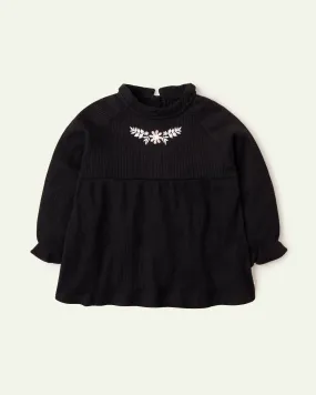 Black Embroidered Top