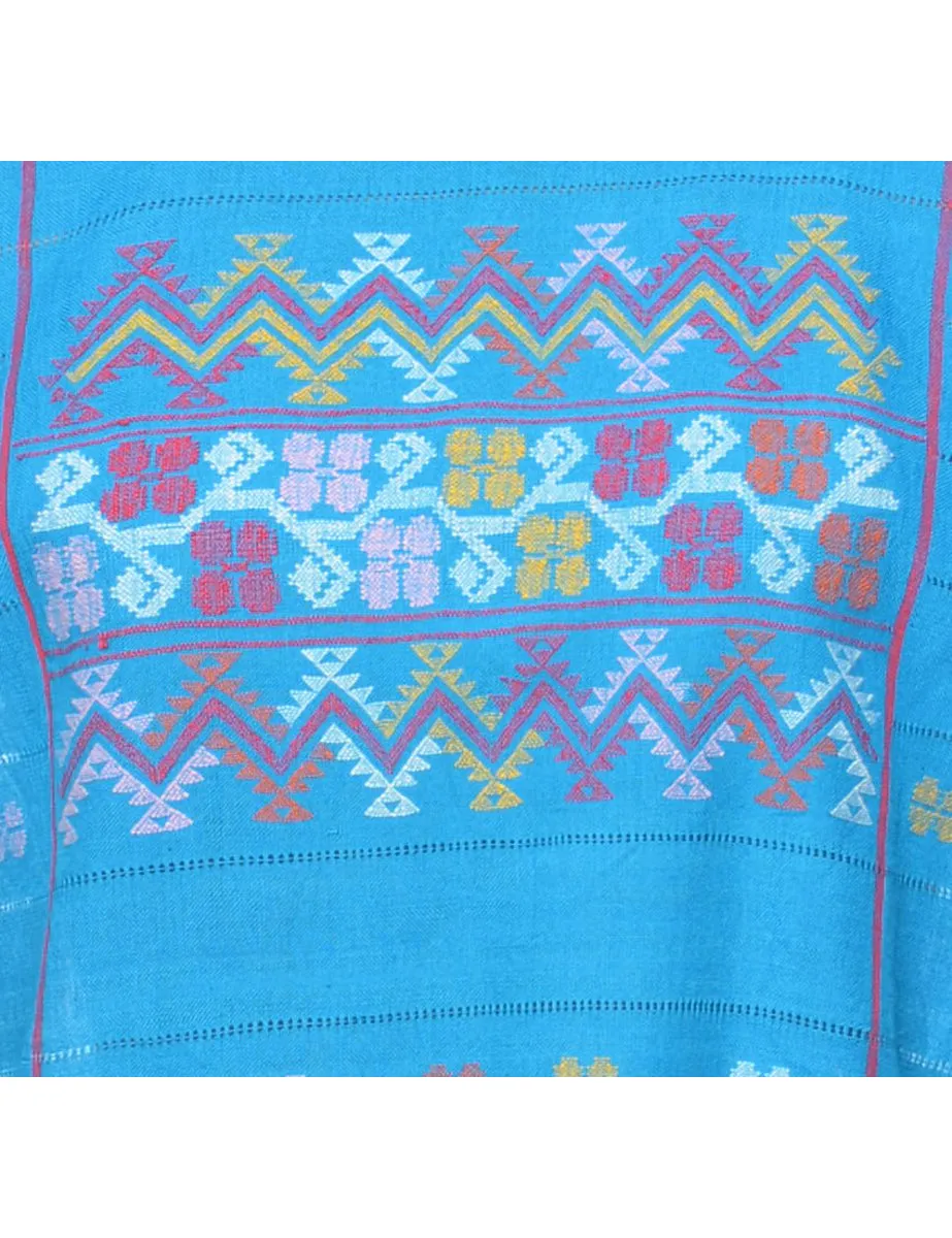 Blue Poncho - M