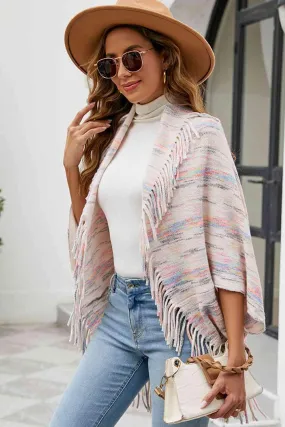 Boho Chic Cloak Sleeve Fringe Poncho