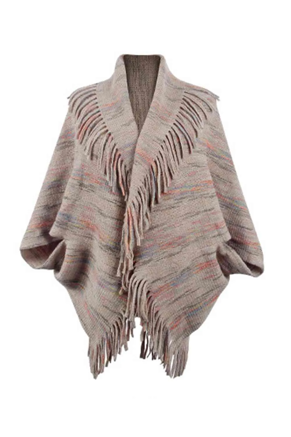 Boho Chic Cloak Sleeve Fringe Poncho