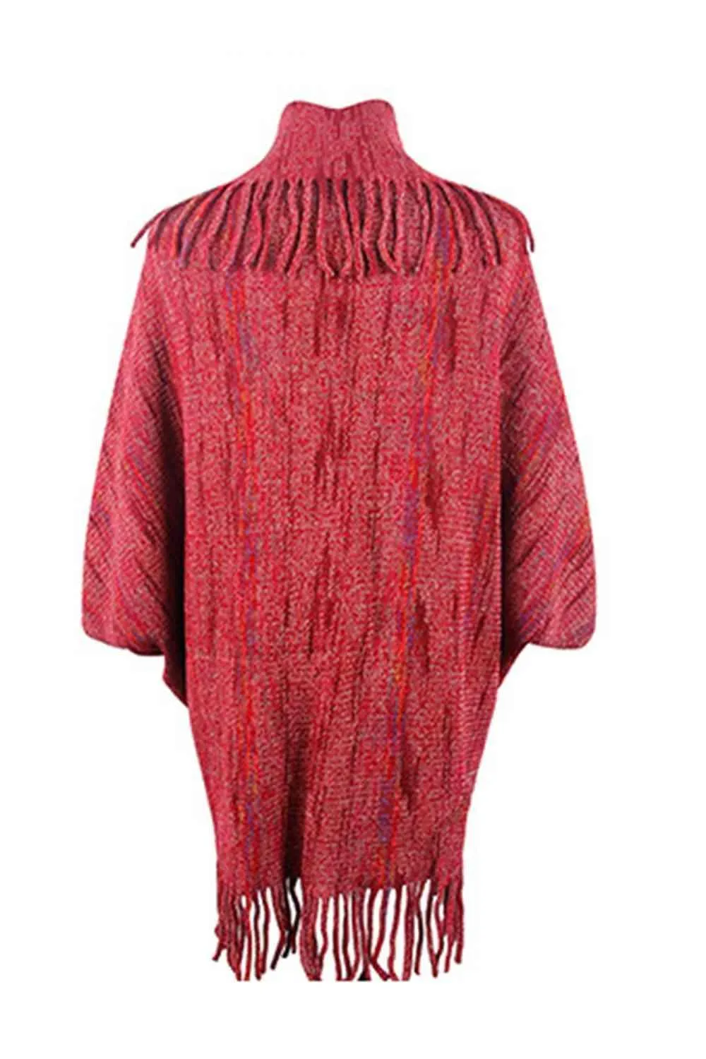 Boho Chic Cloak Sleeve Fringe Poncho