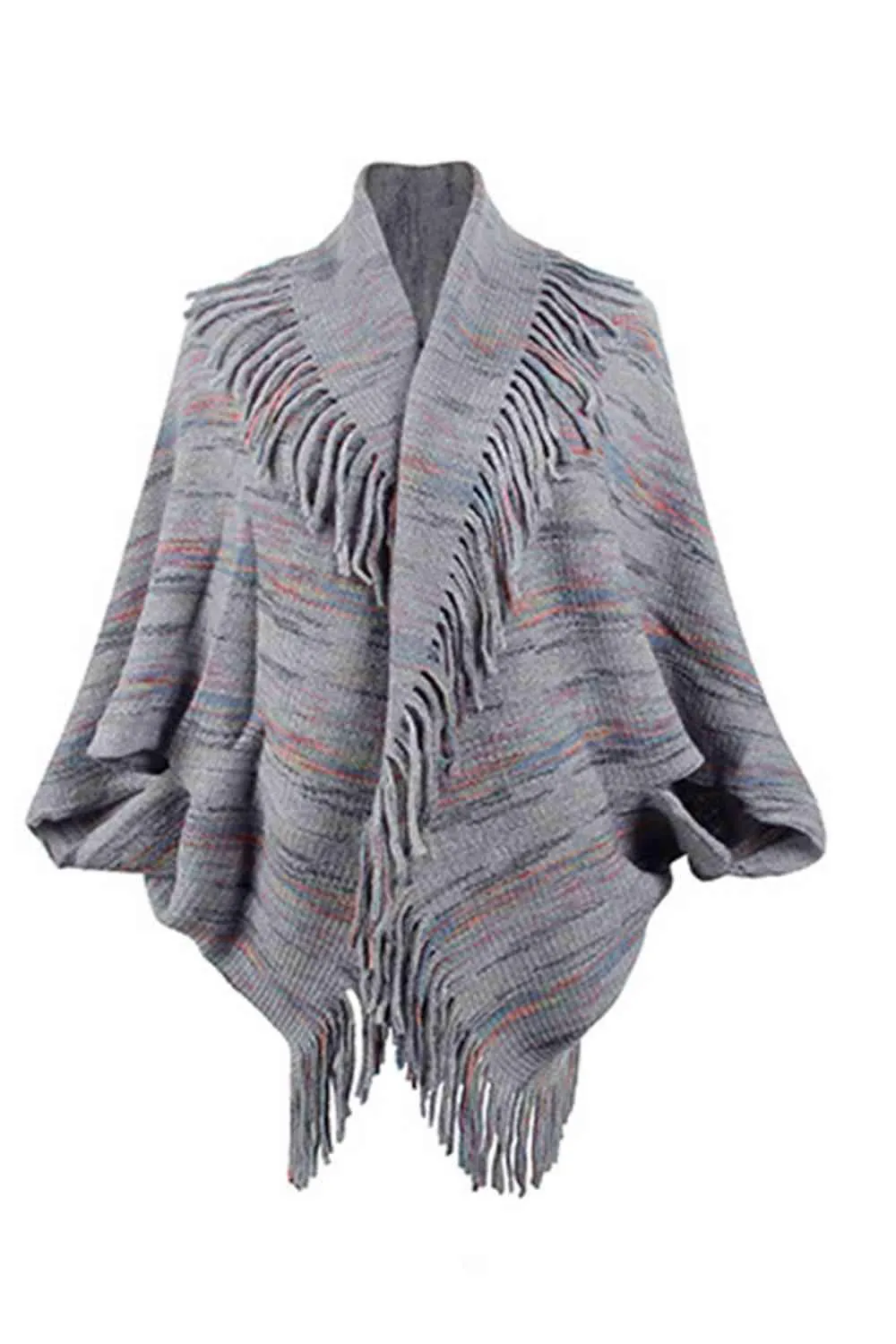 Boho Chic Cloak Sleeve Fringe Poncho