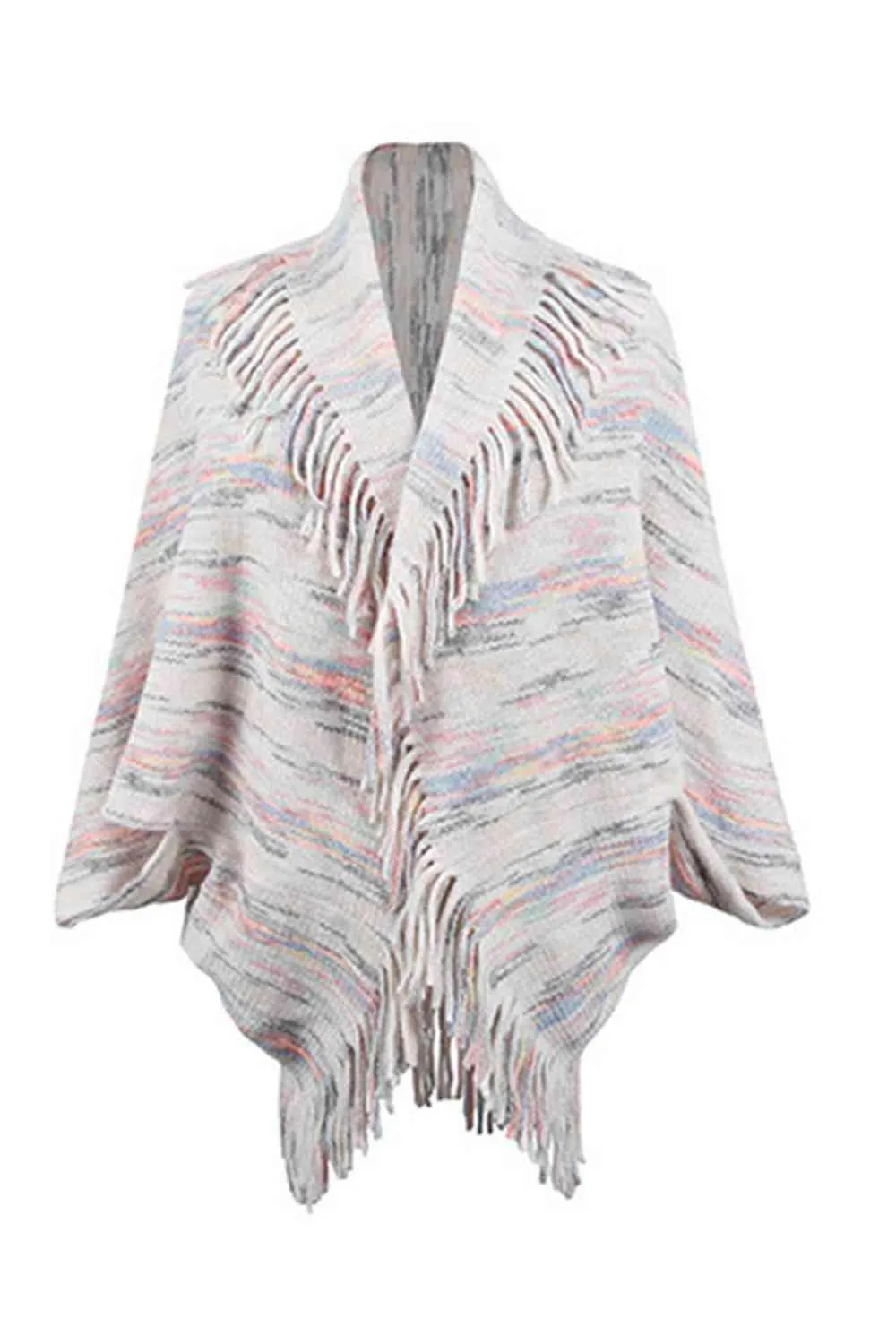 Boho Chic Cloak Sleeve Fringe Poncho