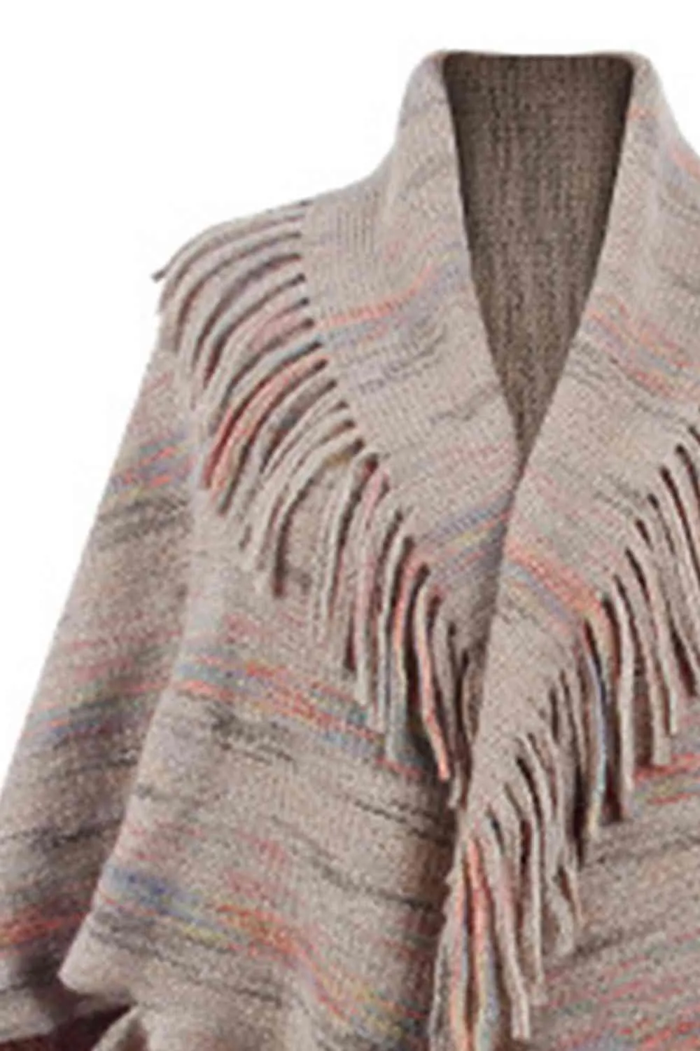 Boho Chic Cloak Sleeve Fringe Poncho