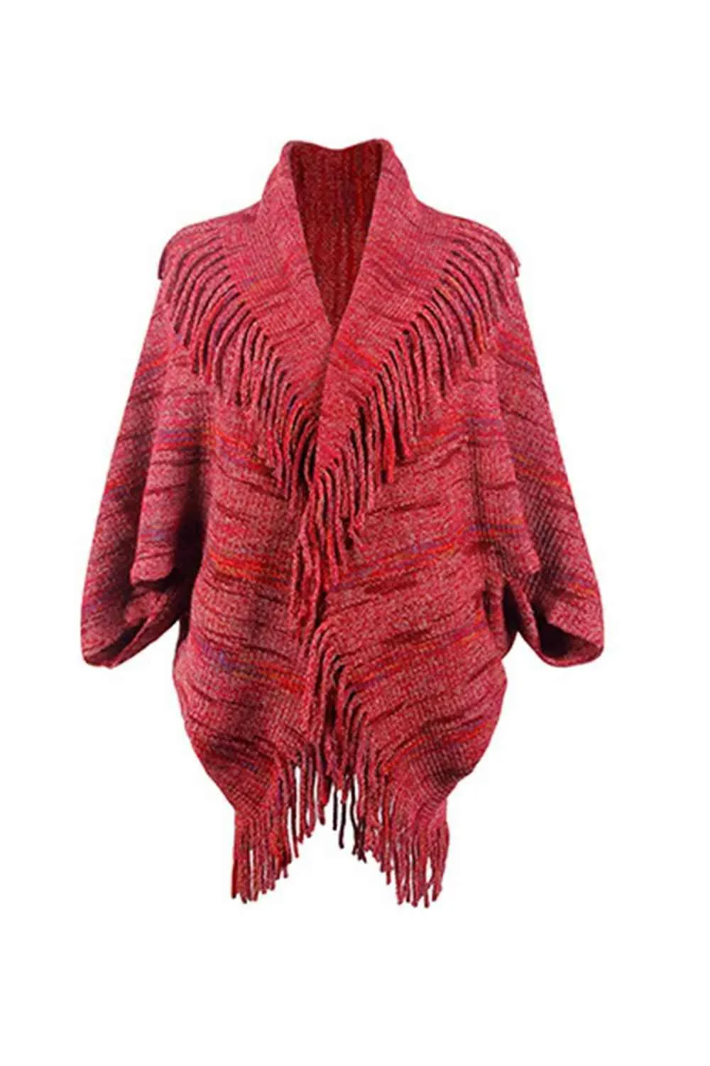 Boho Chic Cloak Sleeve Fringe Poncho