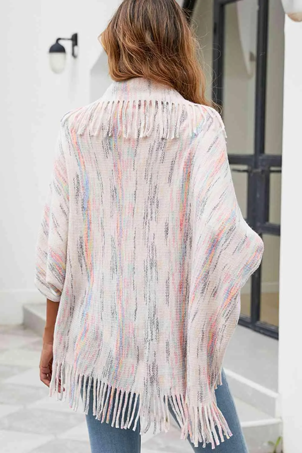 Boho Chic Cloak Sleeve Fringe Poncho