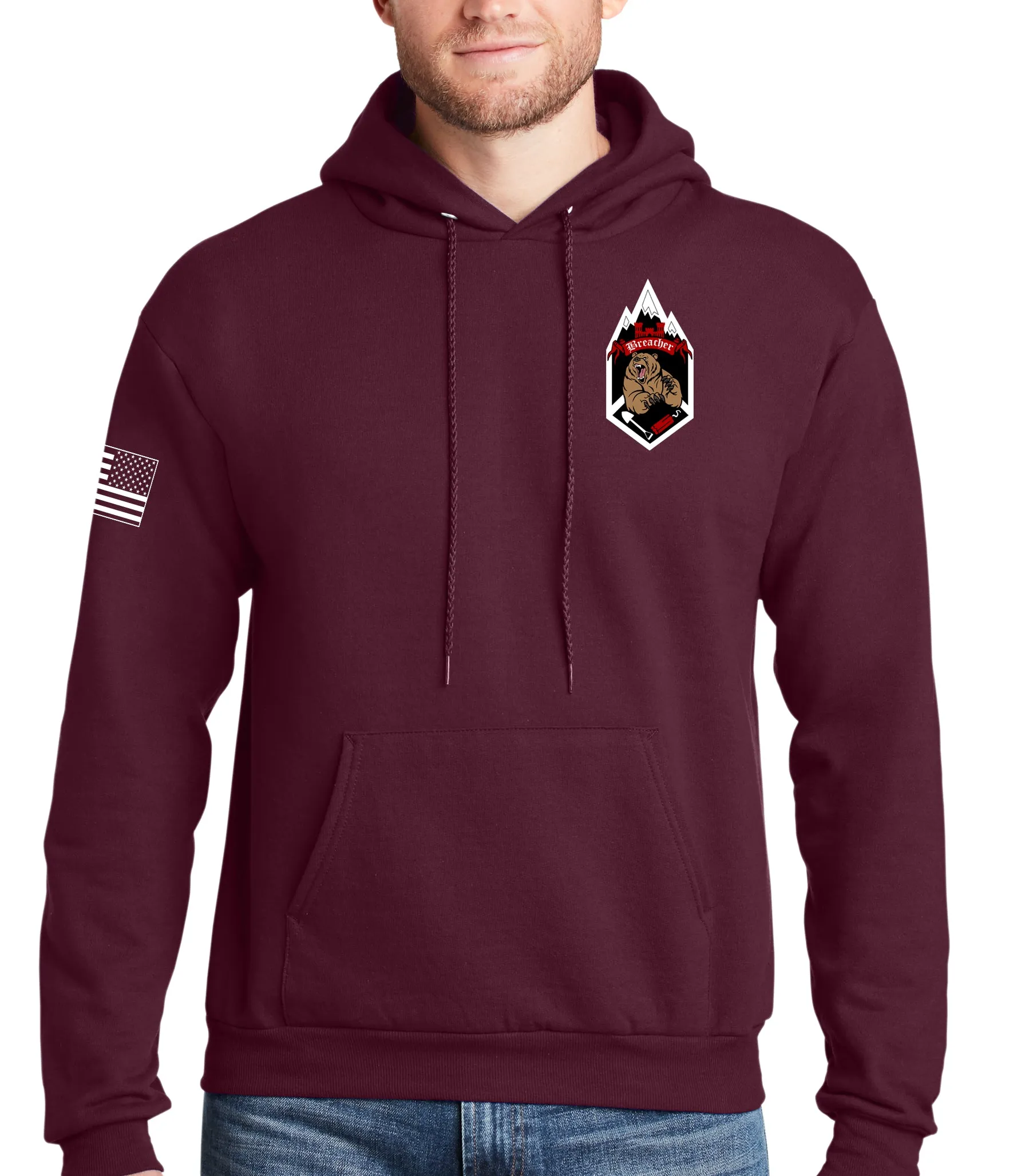 Born to Breach Maroon Hoodie Sweatshirt. This sweatshirt is NOT approved for PT.