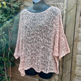 Breezy Pale Pink Bohemian Popcorn Cover Up