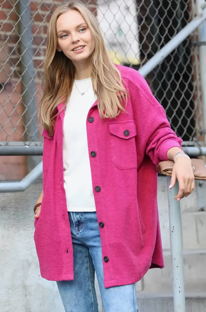Brushed Melange Sweater Shacket