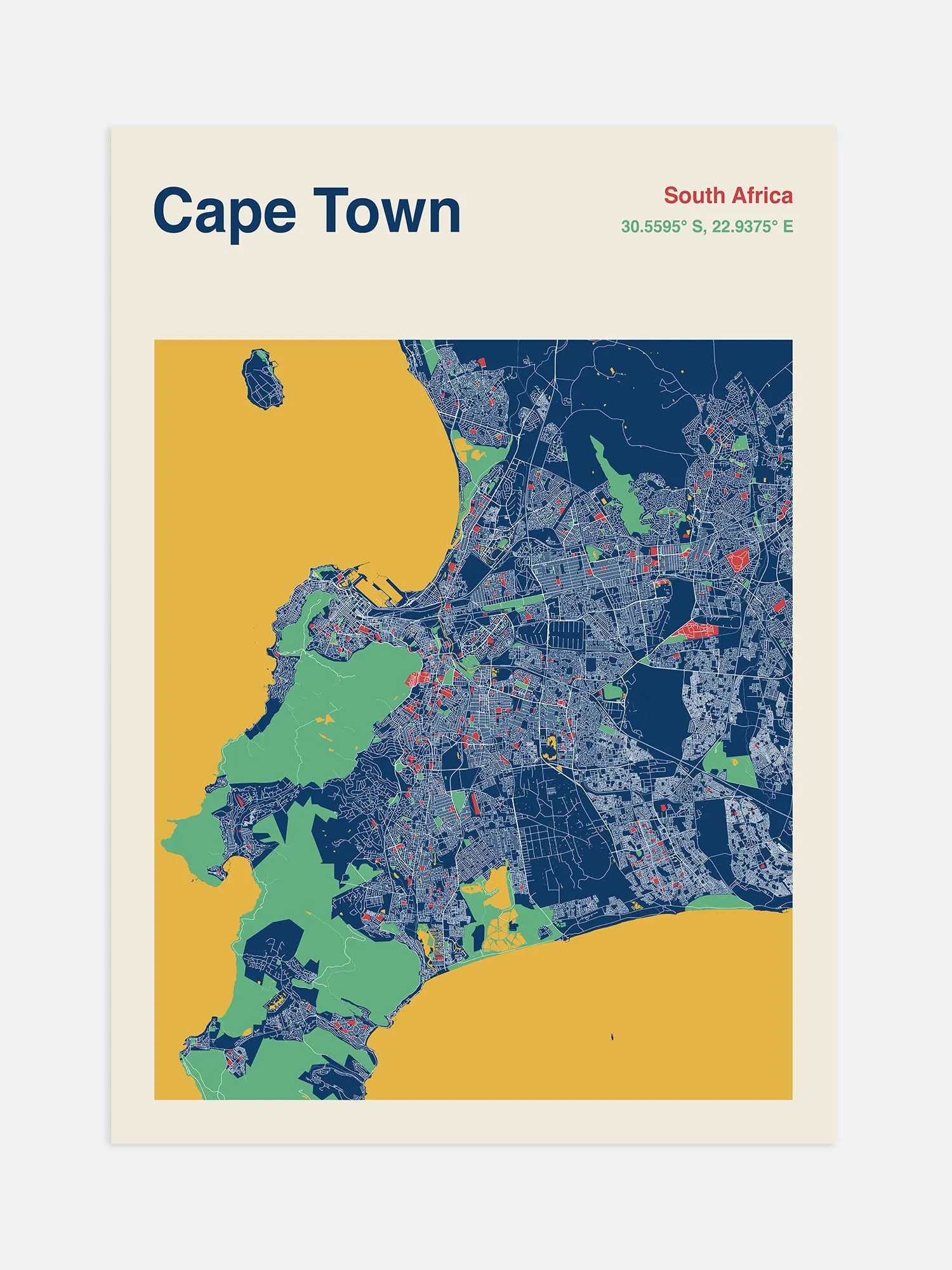 Cape Town Map Print
