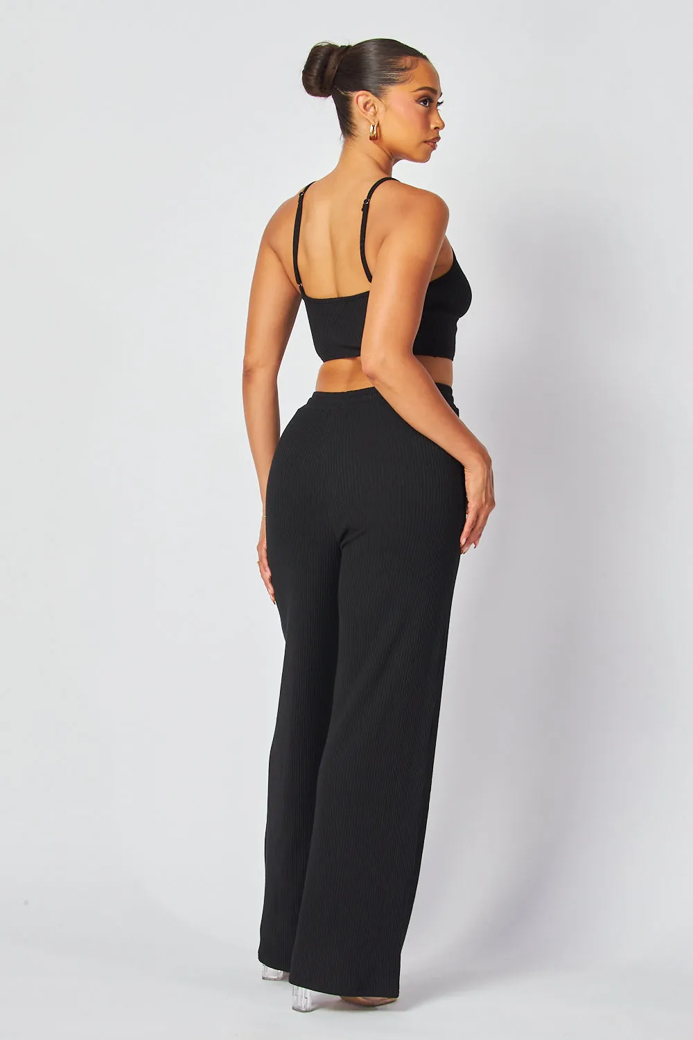 Carolina Open Front Crop Tank Top & Pants Set