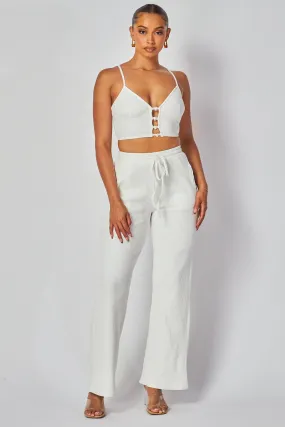 Carolina Open Front Crop Tank Top & Pants Set