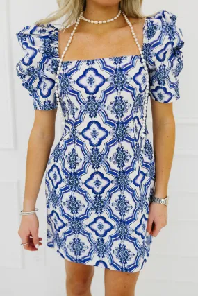 Caroline Mini Dress - Blue Multi