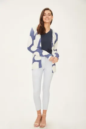 COOL PRINTED HEART REVERSIBLE HOODED CARDIGAN