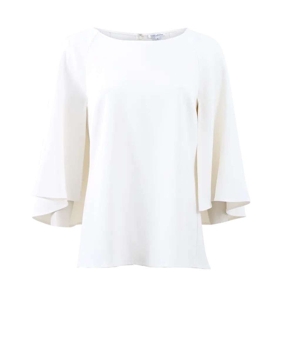 Cotton Pique Cape Blouse