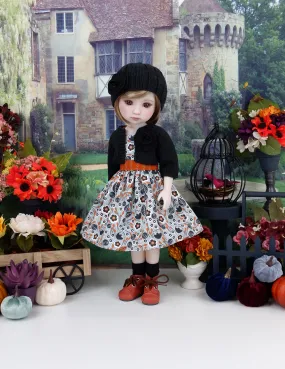 Crisp Foliage - dress and sweater set with boots for Ruby Red Fashion Friends doll