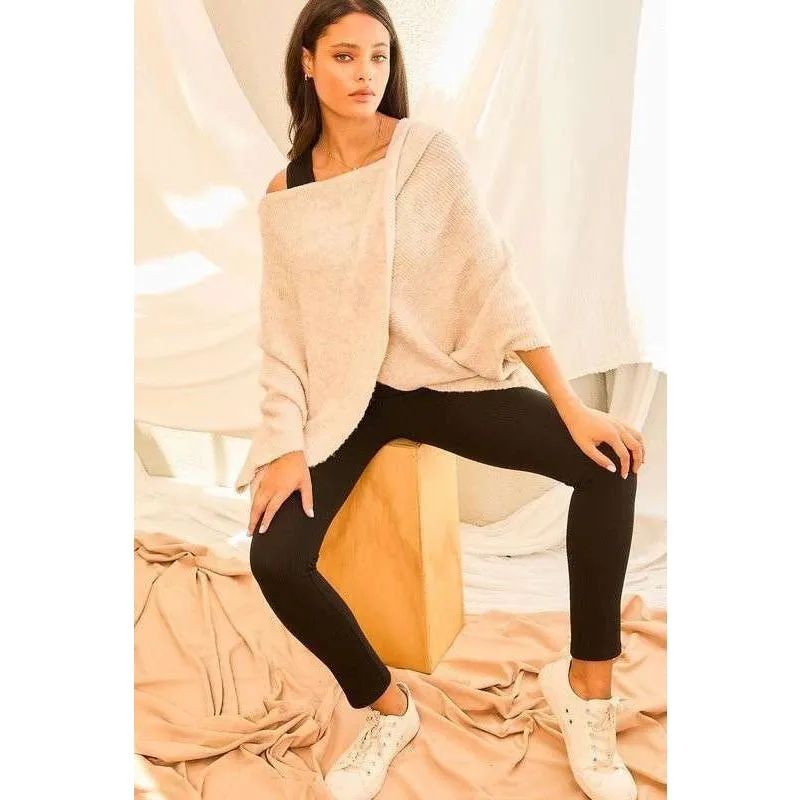 Cross Front Oversize Poncho Sweater