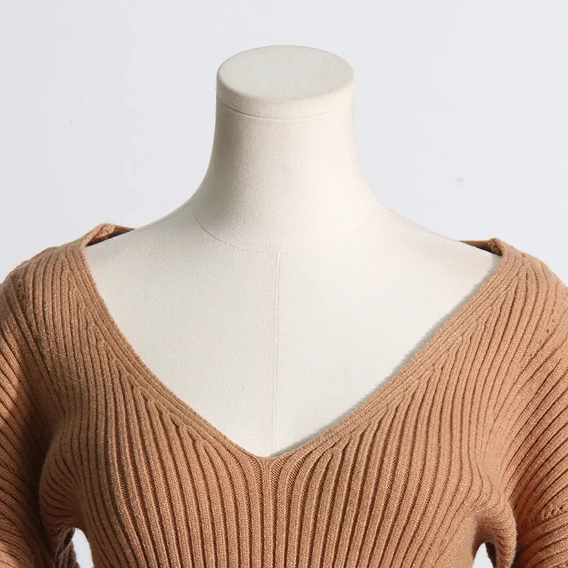 Elegant French Slim Fit Mid-Length Knitted Dress