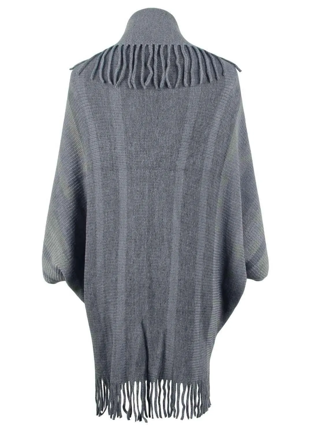 Exquisite Layer Open Front Fringe Poncho
