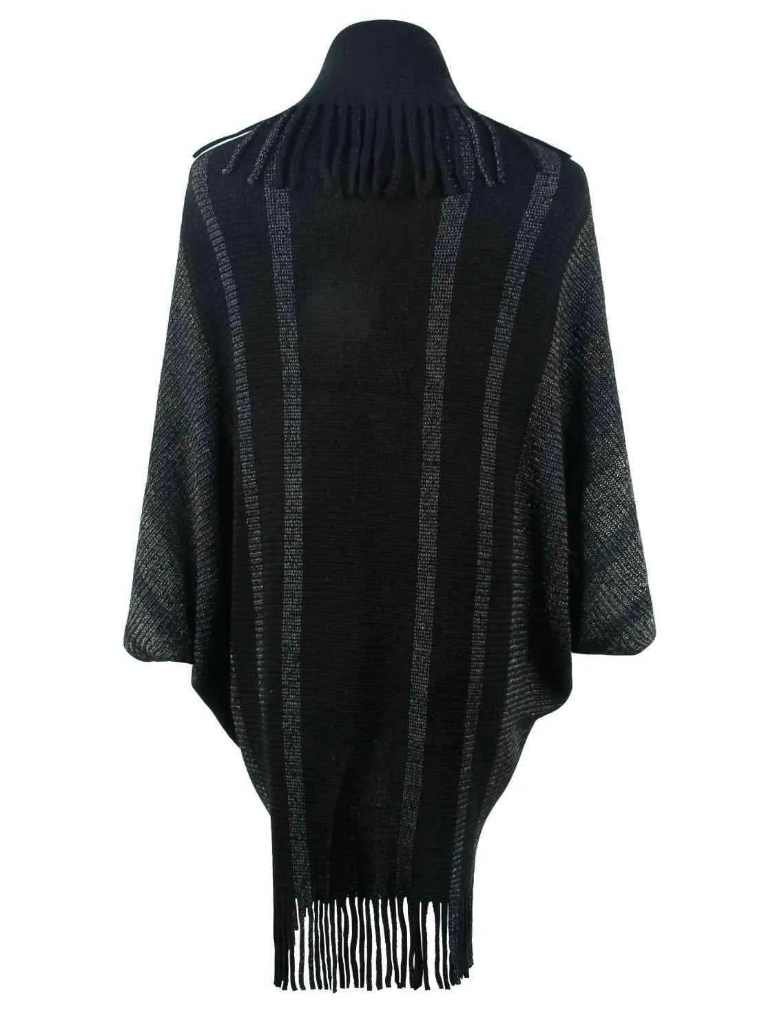 Exquisite Layer Open Front Fringe Poncho