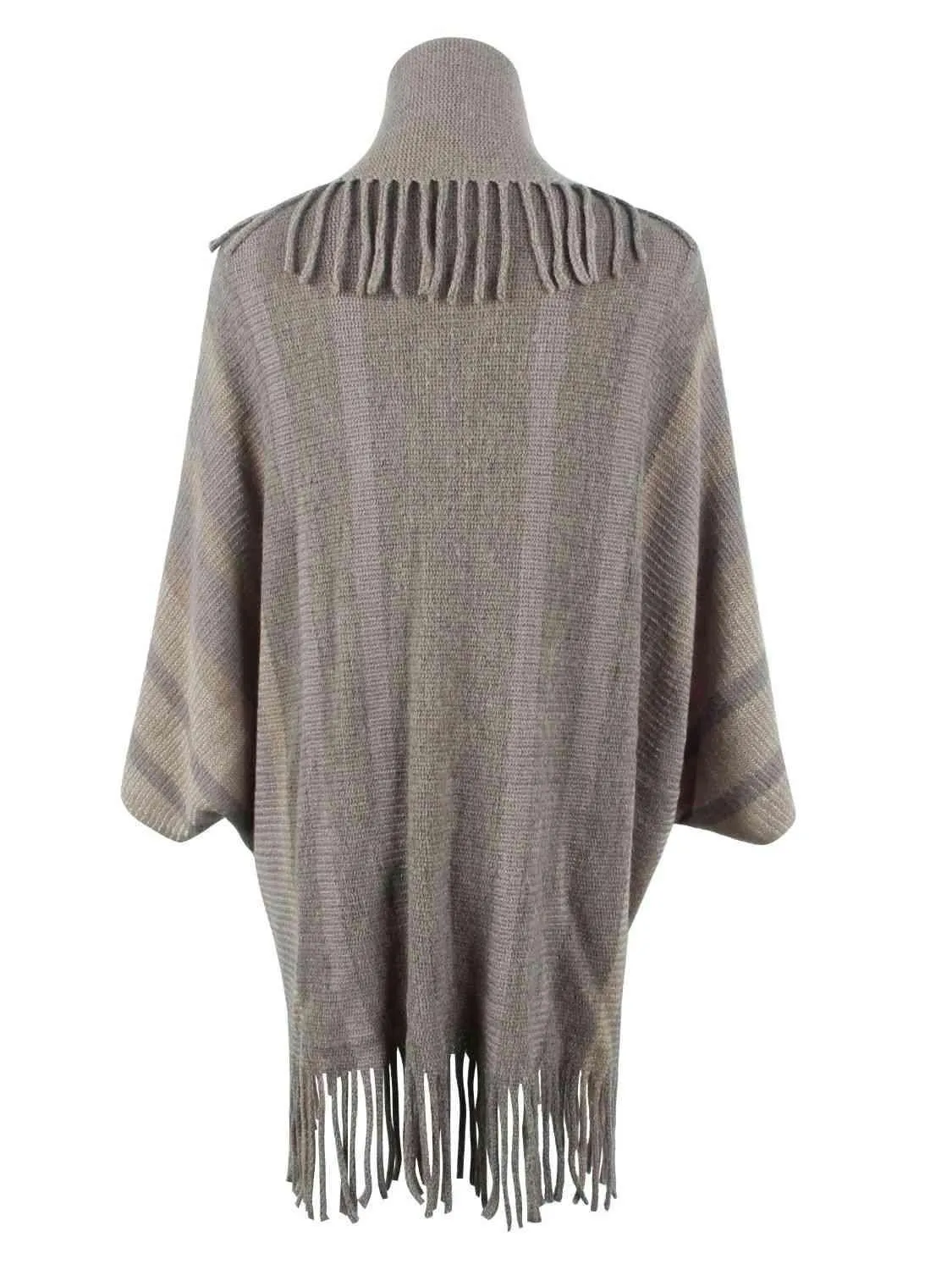 Exquisite Layer Open Front Fringe Poncho