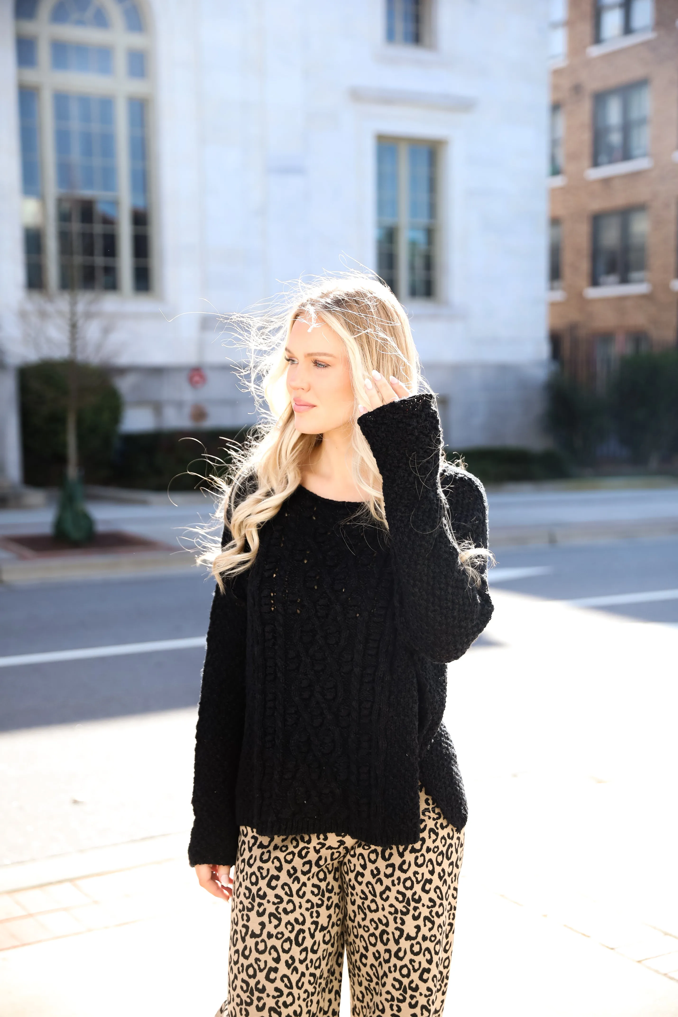 FINAL SALE - Cherished Crush Black Sweater