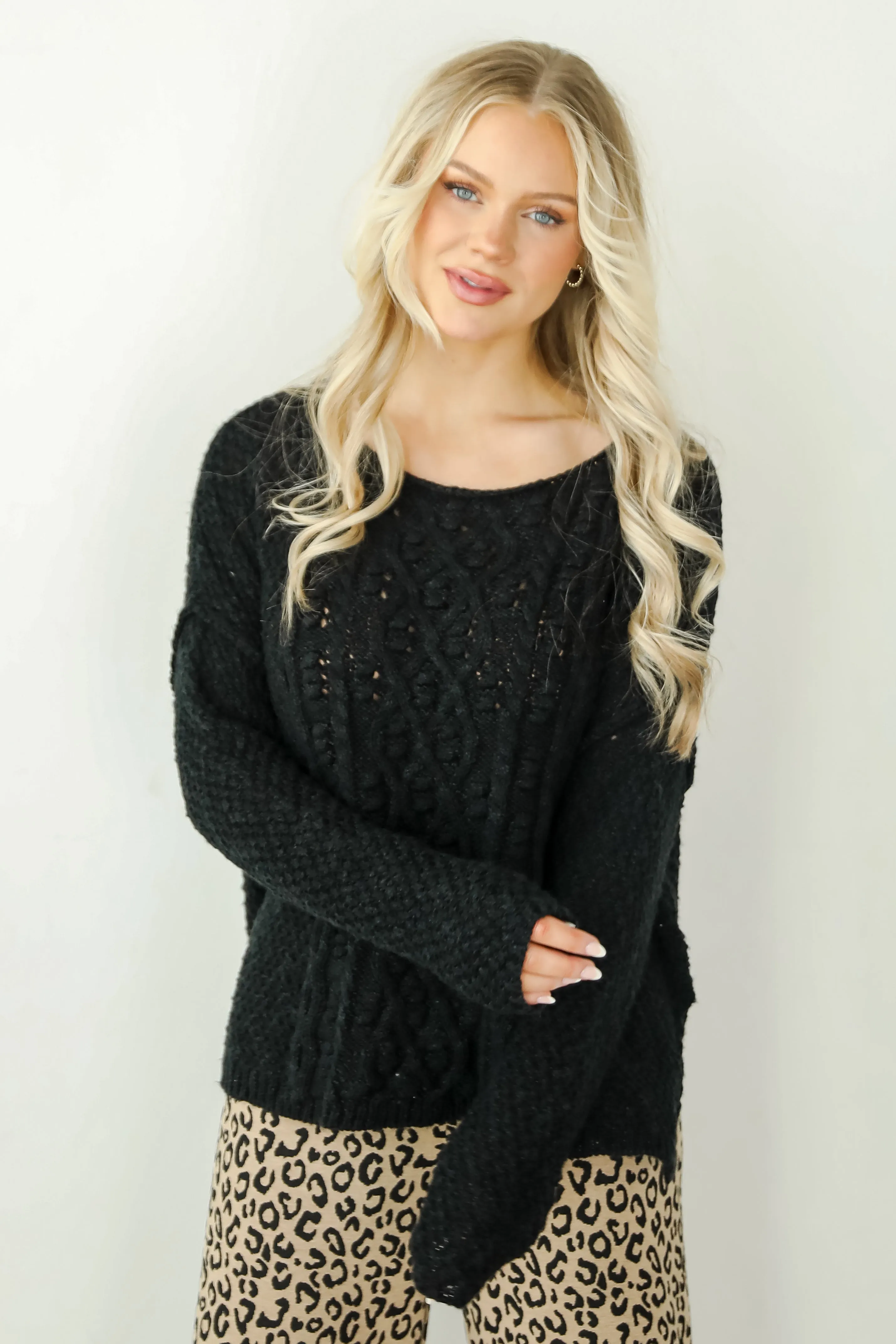 FINAL SALE - Cherished Crush Black Sweater