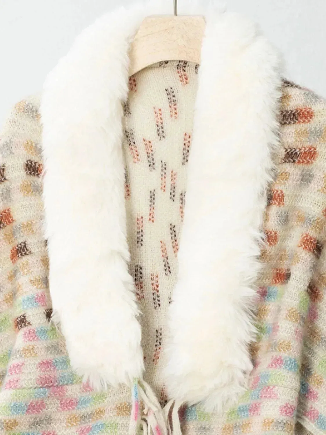 Fringed Fuzzy Open Front Cape