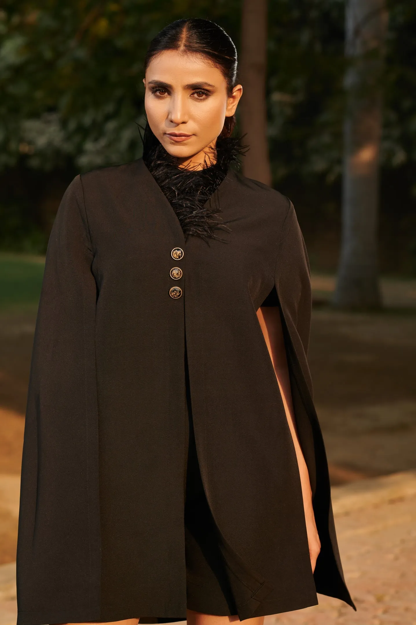 fur cape formal