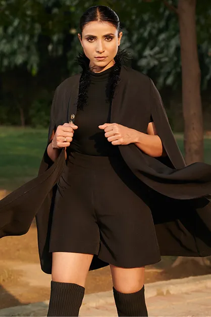 fur cape formal