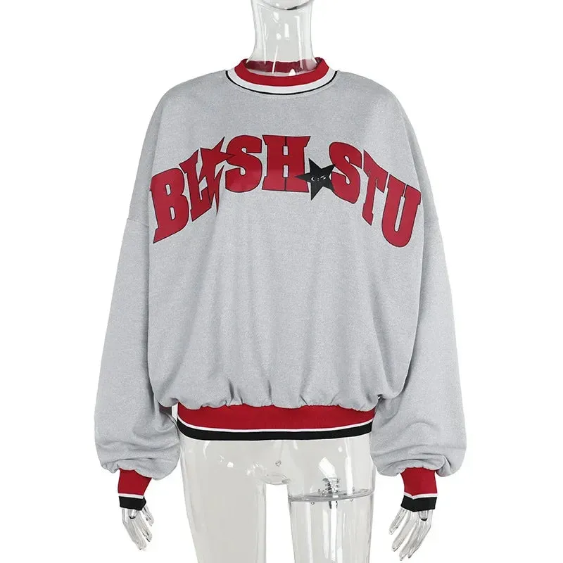 Graphic Hoodies Streetwear Fashion Sweatshirt Womans Fall Clothes 2024 Casual Loose Long Sleeve Top P98-DB37