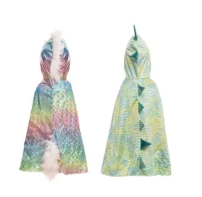 Great Pretenders - Reversible Rainbow Unicorn Dragon Cape - Size 5-6