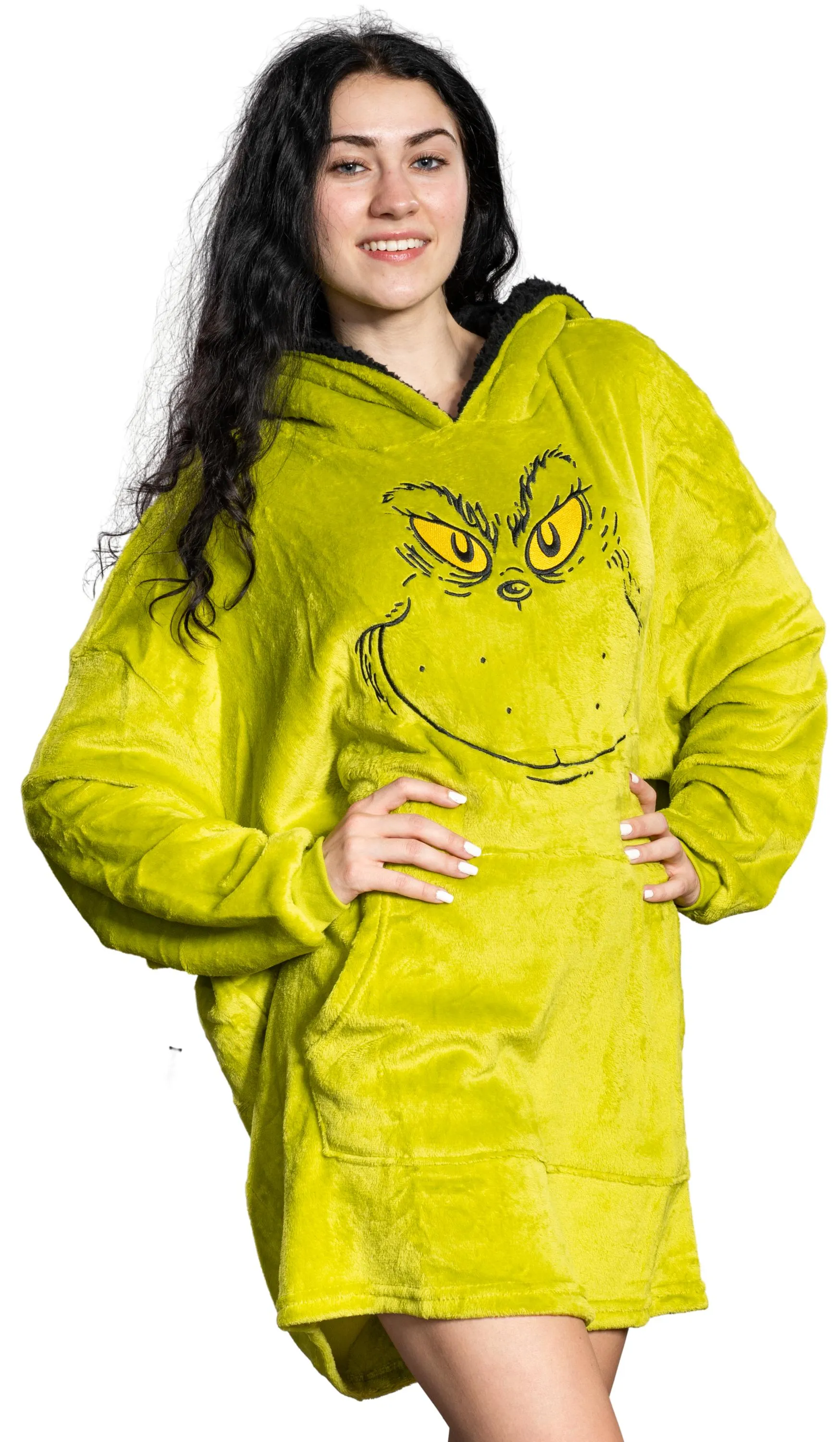Grinch Hoodie JulesRoche Cozy Warm Christmas Poncho
