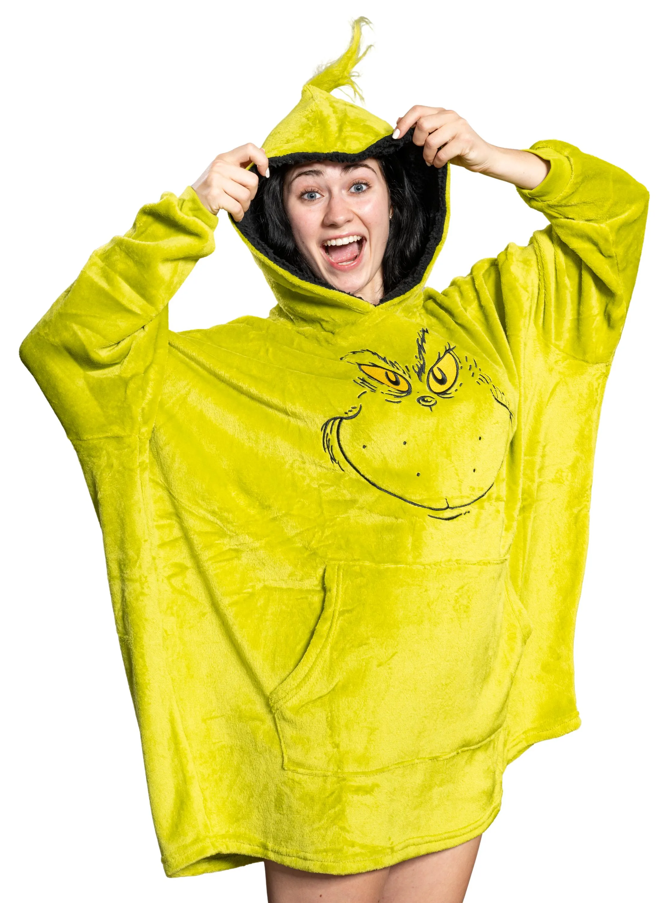 Grinch Hoodie JulesRoche Cozy Warm Christmas Poncho