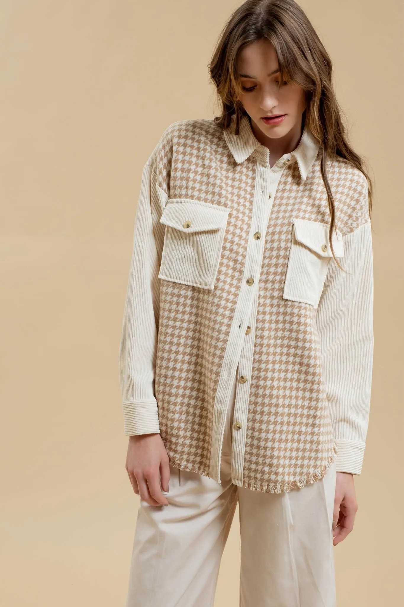 Hanna Houndstooth Shacket