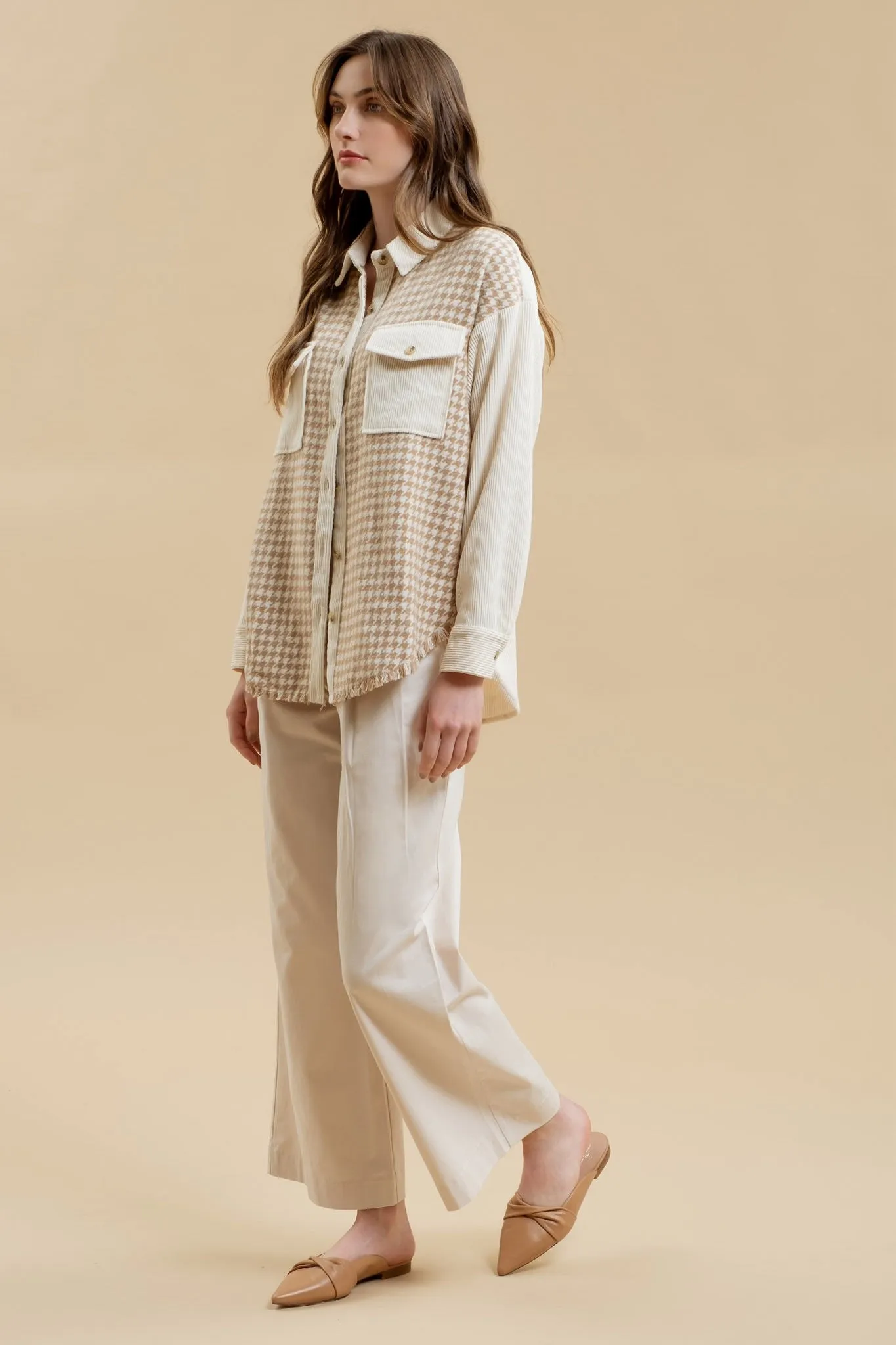 Hanna Houndstooth Shacket