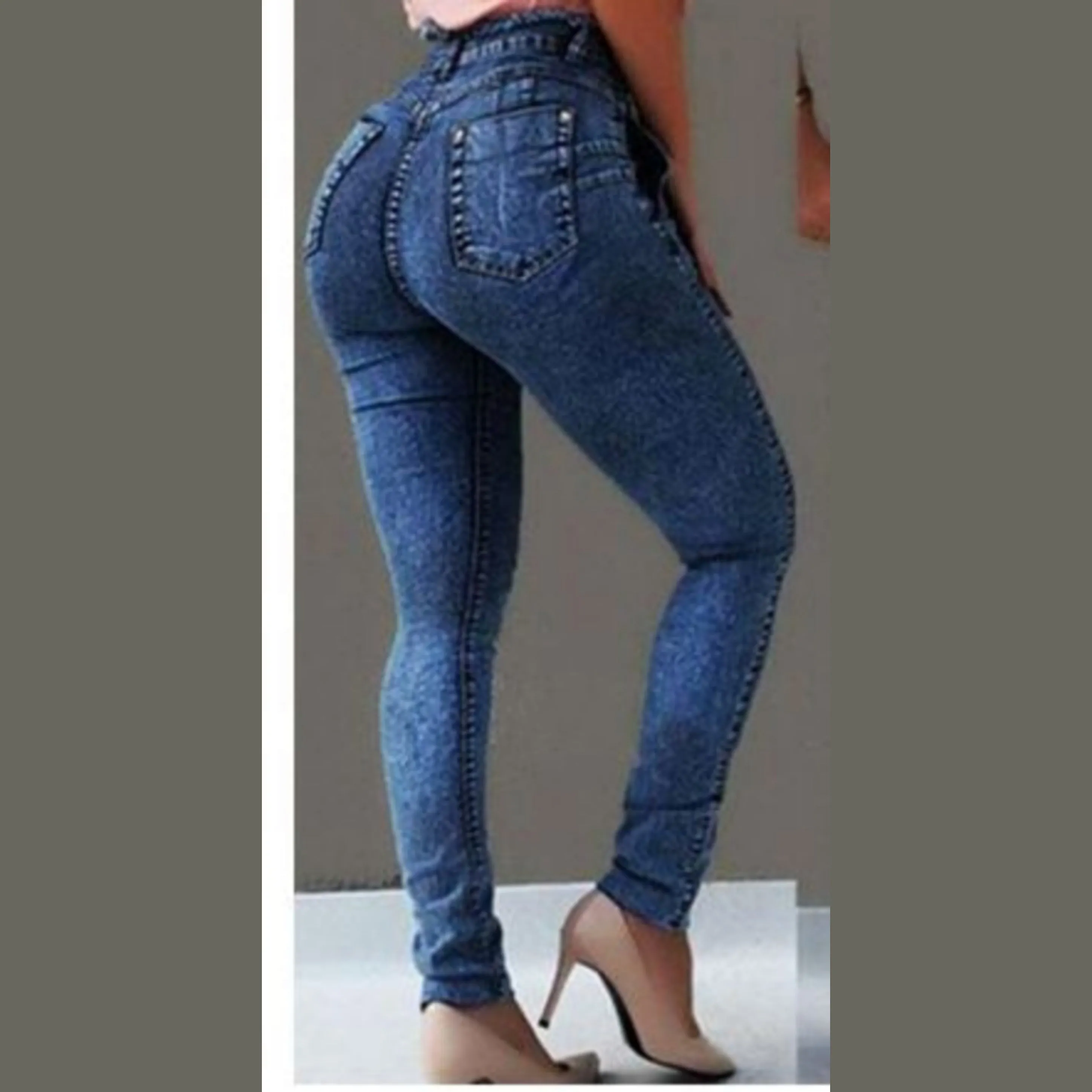 High Waist Acid Wash Jeans With Belt