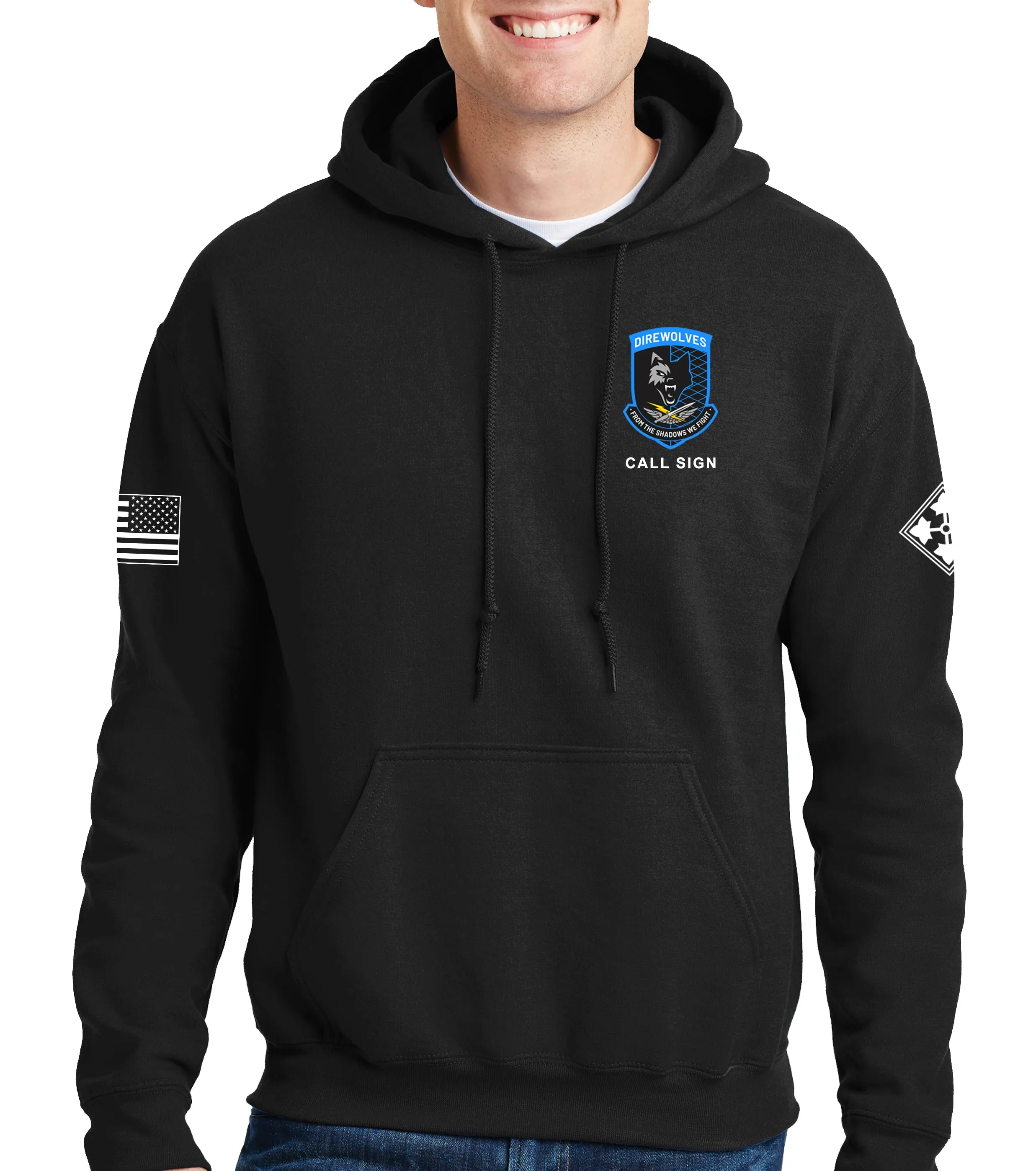 Hoodie Sweatshirt. Color Design. This sweatshirt is NOT approved for PT.