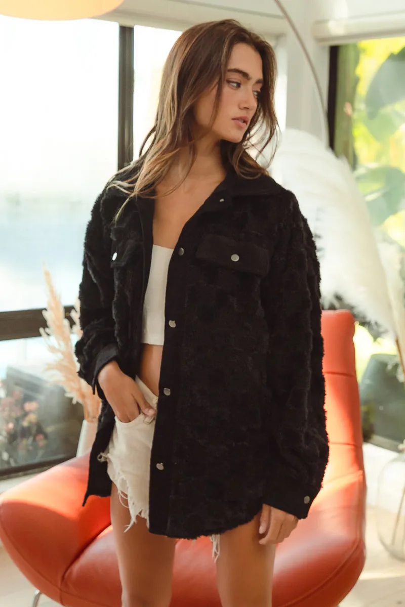 IP6109G-08_9 | CHECKER SHERPA CORDUROY OVERSIZE SHACKET