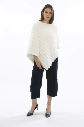 Ivory Faux Fur Poncho