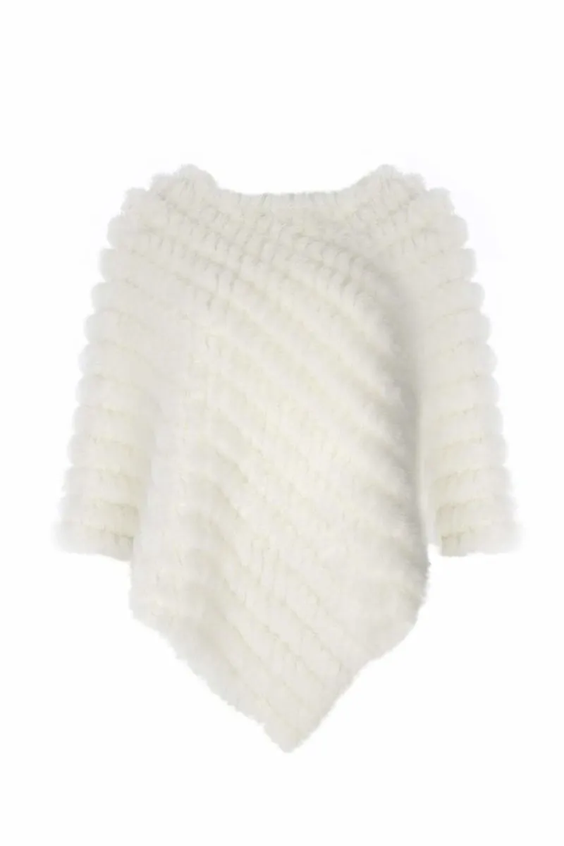 Ivory Faux Fur Poncho